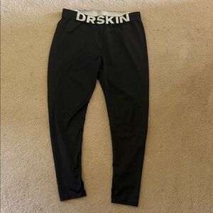 Skin Black Leggings with White DRSKIN Waistband